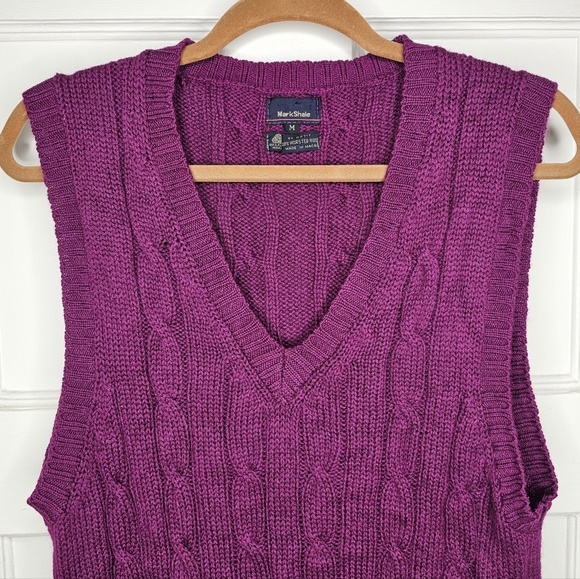 VTG 80s Mark Shale Wool Sweater Vest - Picture 3 of 5